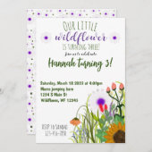 Wilde bloem feestdagenkaart (Voorkant / Achterkant)