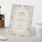  wilde bloem Fern beige Wedding Favors Reclamebord Met Voetstuk (Insitu)