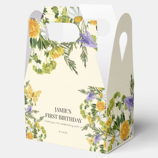 Wilde bloem Floral Boho Girl Birthday Bedankdoosjes (Geopend)