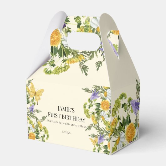 Wilde bloem Floral Boho Girl Birthday Bedankdoosjes (Voorkant Zijde)