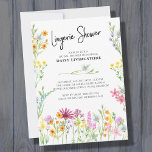 Wilde bloem  Floral Lingerie Shower Kaart<br><div class="desc">Wilde bloem Lingery Shower-uitnodiging met  waterverf,  ontwerp van wilde bloemen en elegante handgeschreven kalligrafie. De delicate weidebloemen hebben een charmerend kleurenpalet van roze lila oranje blauw en geel. Feminine trendy sjabloon nodigt uit voor vrijgezellenfeest. Blader door mijn winkel en het collectie Wilde bloem voor andere stijlen en overeenkomende objecten.</div>