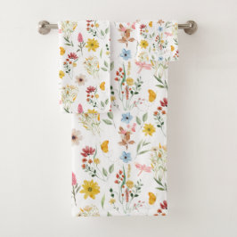 Wilde bloem Floral Pattern Bad Handdoek