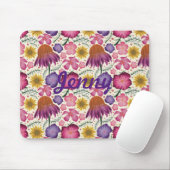 Wilde bloem Floral Pattern, gepersonaliseerd Muismat (Met muis)