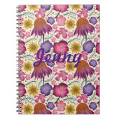 Wilde bloem Floral Pattern, gepersonaliseerd Notitieboek (Voorkant)