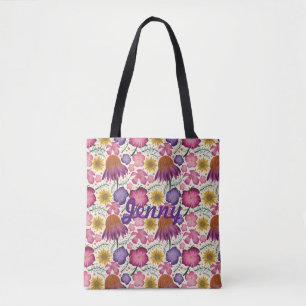 Wilde bloem Floral Pattern Persoonlijke Canvas tas