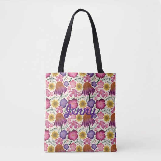 Wilde bloem Floral Pattern Persoonlijke Canvas tas (Voorkant)