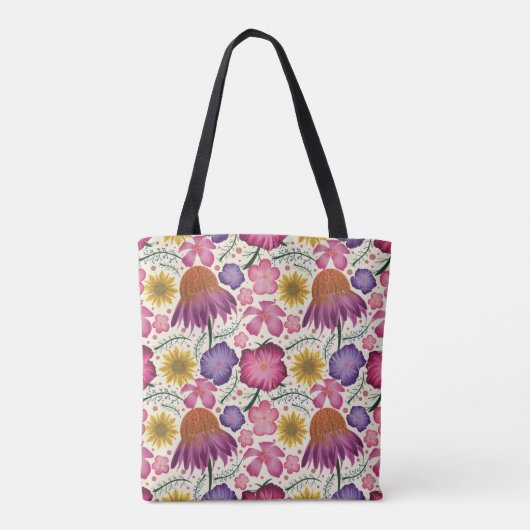 Wilde bloem Floral Pattern Persoonlijke Canvas tas (Achterkant)
