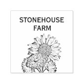 Wilde bloem Floral Uw Bedrijfsnaam Zelfinktende Stempel (Design)