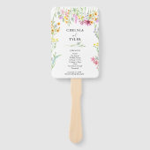 Wilde bloem  Floral Wedding Programme Handwaaier (Voorkant)
