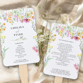 Wilde bloem Floral Wedding Programme Handwaaier