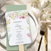Wilde bloem  Floral Wedding Programme Handwaaier