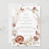 Wilde bloem Floral Wreath Butterfly Sage Greenery Kaart (Voorkant)