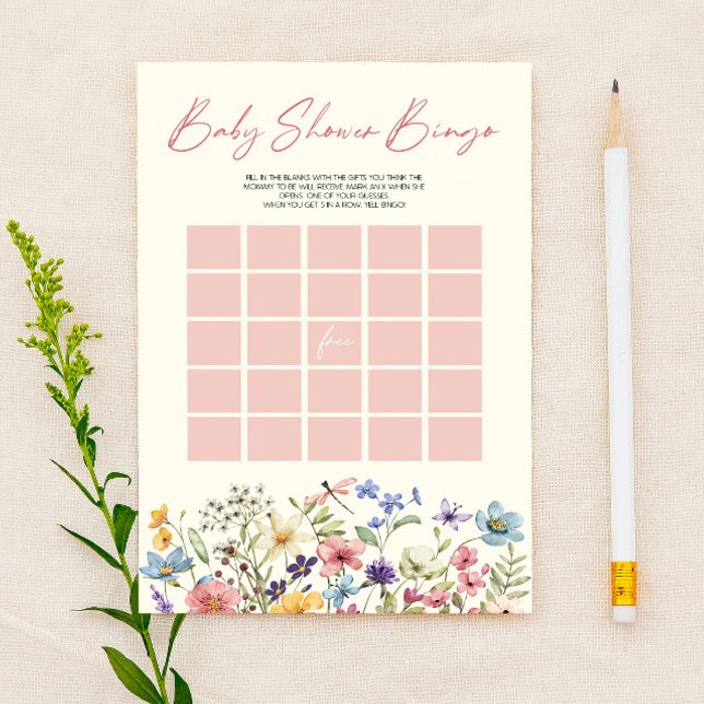 Wilde Bloem Florale Bingo Baby Shower Spel (Creator heeft geüpload)