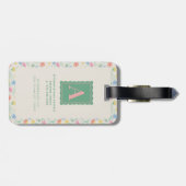 Wilde Bloem Florale Gepersonaliseerde Initiaal en Bagagelabel (Achterkant horizontaal)