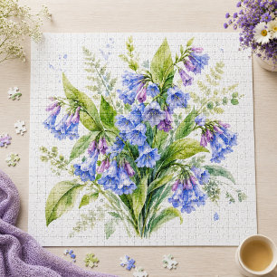 Wilde Bloem Fluistering Virginia Blauwe Klokjes Legpuzzel