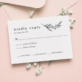 Wilde bloem Folk Rustic Wedding RSVP Kaart