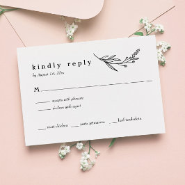 Wilde bloem Folk Rustic Wedding RSVP Kaart