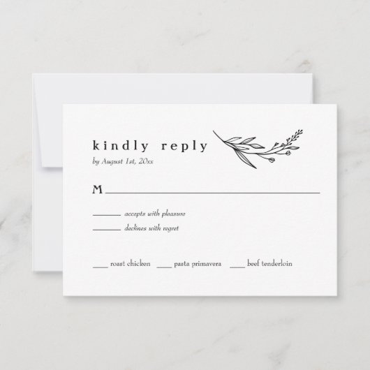 Wilde bloem Folk Rustic Wedding RSVP Kaart (Voorkant)