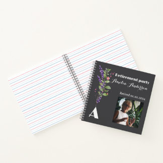Wilde bloem foto pensioen zwart gastenboek notitieboek
