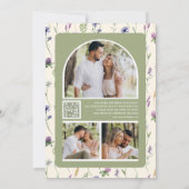 Wilde Bloem Foto QR Code Crème Trouwfeest Save The Date (Achterkant)