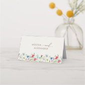 Wilde bloem Garden Beige Wedding Folded Place Card Plaatskaartje (Achterkant)