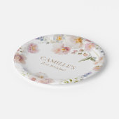 Wilde bloem Garden Birthday Papieren Bordje (Gekanteld)