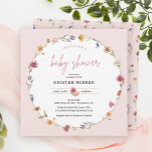 Wilde bloem Garden Girl Baby shower Kaart<br><div class="desc">Viel je baby aankomst met deze kleine wilde bloemen Baby shower uitnodiging! Het ontwerp is perfect voor elk baby shower en wordt geleverd met passende labels om het gelukkige nieuws te delen.</div>