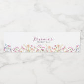 Wilde bloem Garden Girl waterverf Birthday Party Waterfles Etiket (Enkel label)