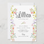 Wilde bloem Garden Party Birthday Waterverf Kaart (Voorkant)