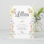 Wilde bloem Garden Party Birthday Waterverf Kaart (Staand voorkant)