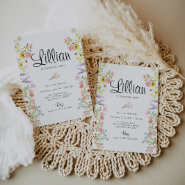 Wilde bloem Garden Party Birthday Waterverf Kaart