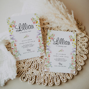 Wilde bloem Garden Party Birthday Waterverf Kaart