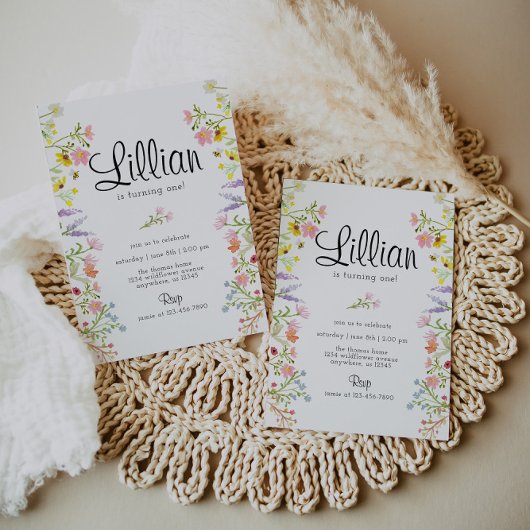 Wilde bloem Garden Party Birthday Waterverf Kaart