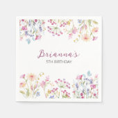 Wilde bloem Garden Theme Girl waterverf Dank u wel Servet (Voorkant)