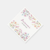 Wilde bloem Garden Theme Girl waterverf Dank u wel Servet (Hoek)