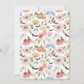 Wilde bloem Geel en Witte Pompoen Halloween Party Kaart (Achterkant)