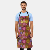 Wilde bloem Geel Floral Gepersonaliseerd Schort (Gedragen)