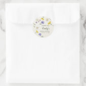 Wilde bloem Geel Paarse Bloem Bruiloft Feest Ronde Sticker (Tas)