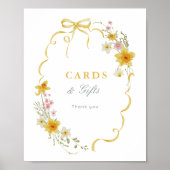 Wilde bloem gele Boog Frame Kaarten en cadeaus Poster (Voorkant)