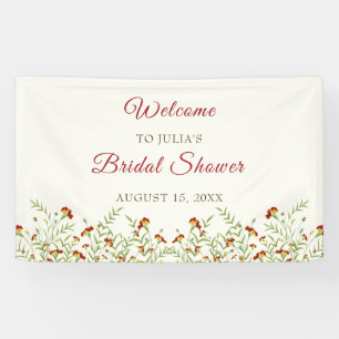 Wilde Bloem Gele Marigold Gebladerte Bruidsdouche Spandoek