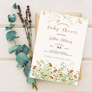 Wilde Bloem Gele Tagetes Loof Baby Shower Kaart