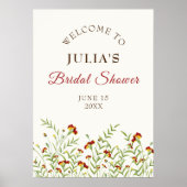 Wilde Bloem Gele Tagetes Loof Bruidsbruiloft Poster (Voorkant)