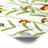 Wilde Bloem Gele Tagetes Loof Bruidsfeest Poster (Hoek)