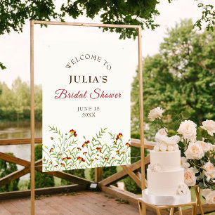 Wilde Bloem Gele Tagetes Loof Bruidsfeest Poster