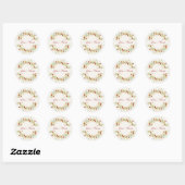 Wilde Bloem Gele Tagetes Loof Bruiloft Ronde Sticker (Vel)