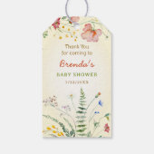 Wilde bloem Geslacht Neutraal Baby shower Fles Fav Cadeaulabel (Achterkant)