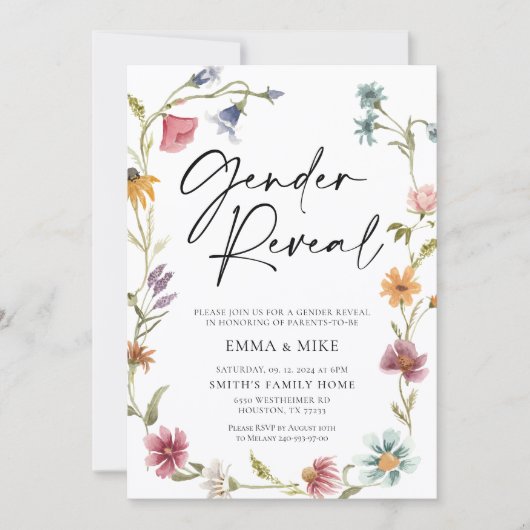 Wilde bloem Geslacht Openbare uitnodiging (Voorkant)