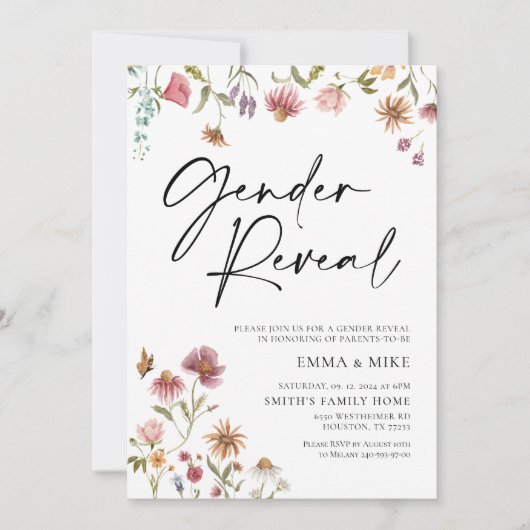 Wilde bloem Geslacht Openbare uitnodiging (Voorkant)