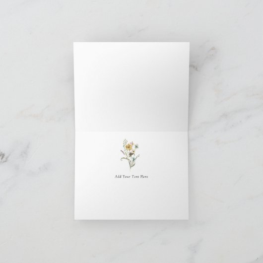 Wilde Bloem Gevouwen Dankkaart Bedankkaart (Binnen)