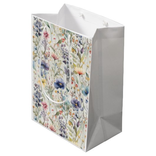 Wilde bloem - Gift Bag Medium Cadeauzakje (Achterkant Gekanteld)